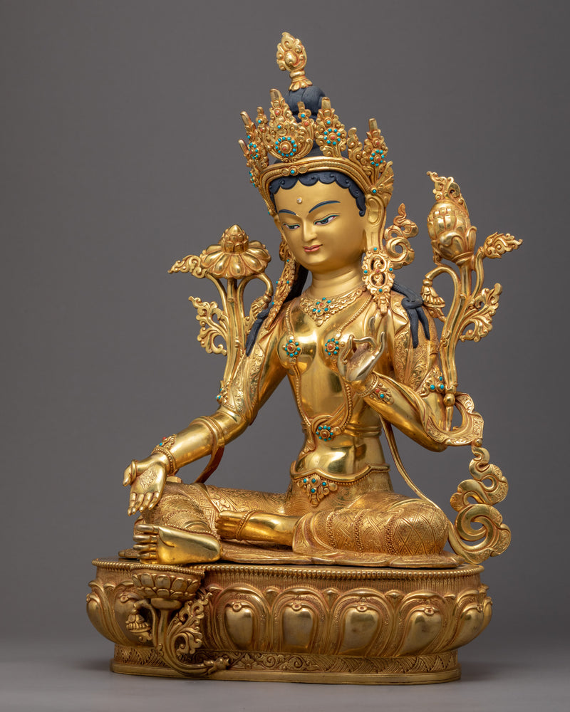 Green Tara Goddess of Compassion | Handmade Buddhist Artwork