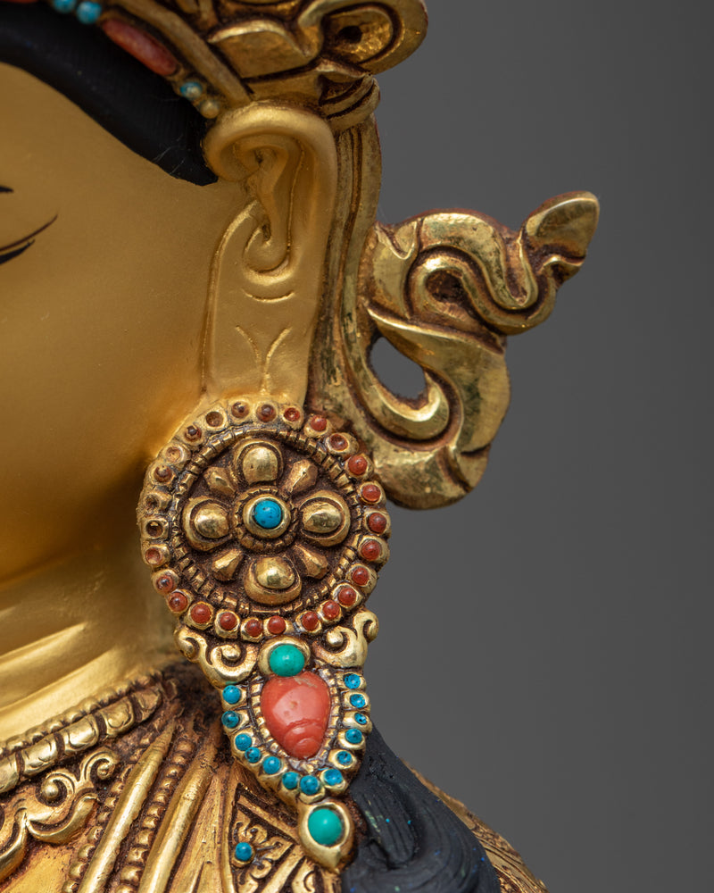 Tibetan Vajrasattva Statue | Gold Gilded Traditional Art