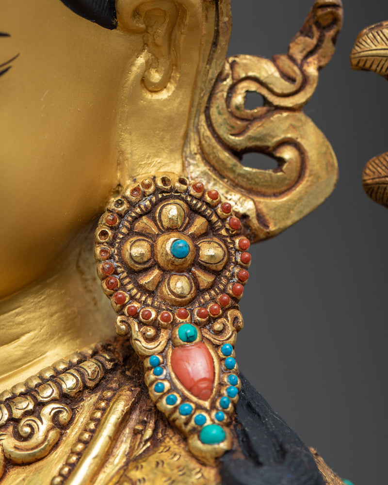 4 Arm Chenrezig Statue | Gold Gilded | Boddhisattva of Compassion