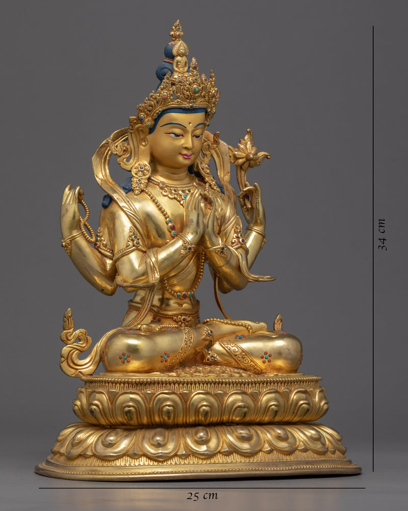 Chenrezig Tibetan Statue | Compassion Deity