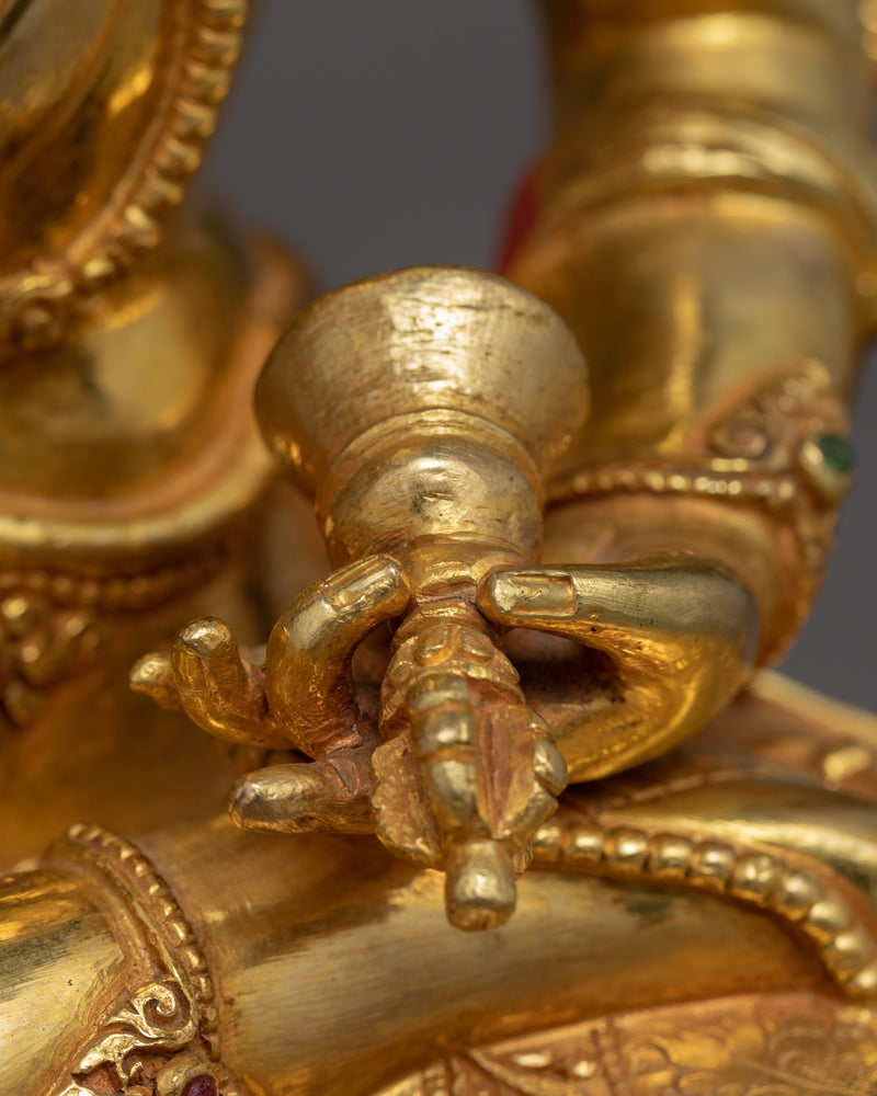 Vajrasattva Meditation Statue | Gold Gilded Traditional Vajrasattva Art