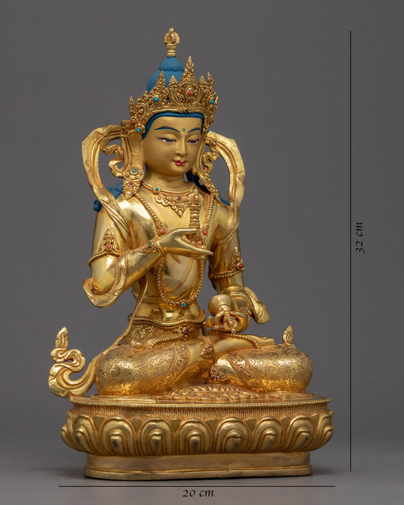 Vajrasattva Meditation Statue | Gold Gilded Traditional Vajrasattva Art