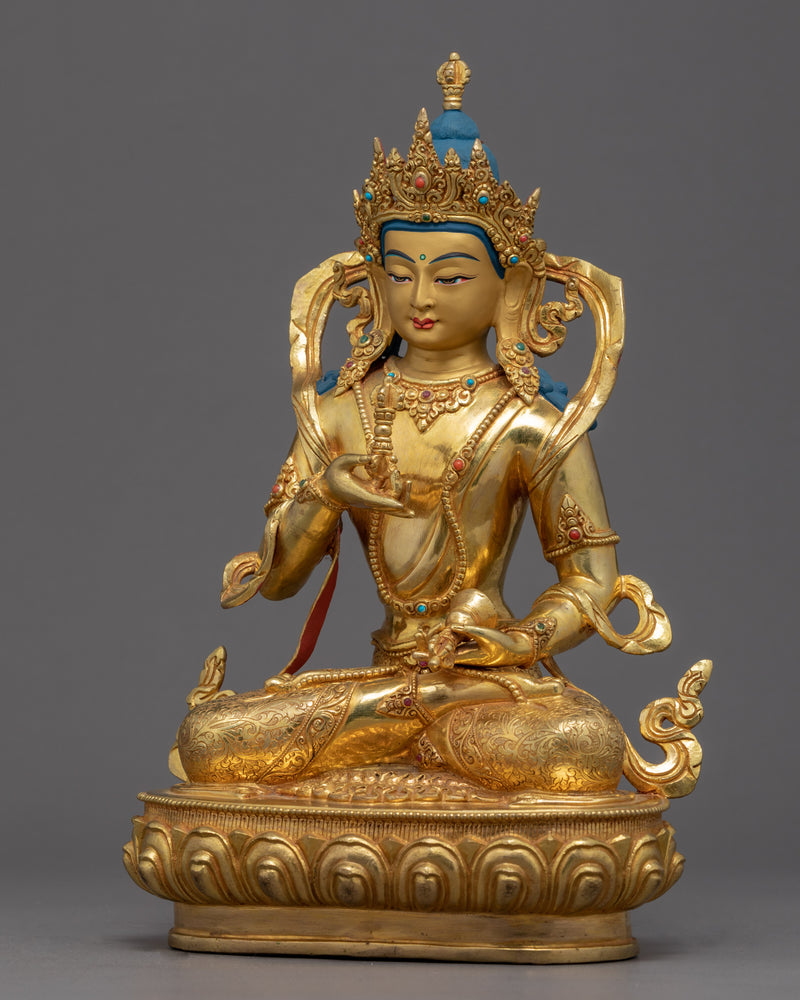 Vajrasattva Meditation Statue | Gold Gilded Traditional Vajrasattva Art