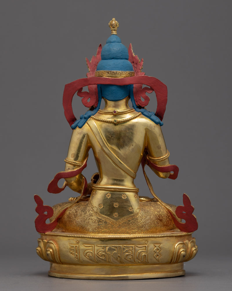 Vajrasattva Meditation Statue | Gold Gilded Traditional Vajrasattva Art