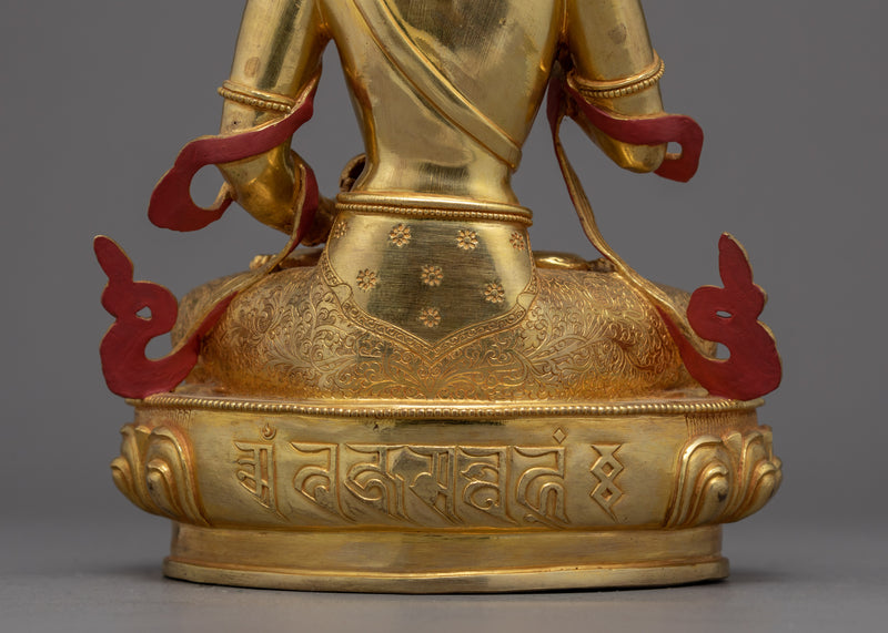 Vajrasattva Meditation Statue | Gold Gilded Traditional Vajrasattva Art