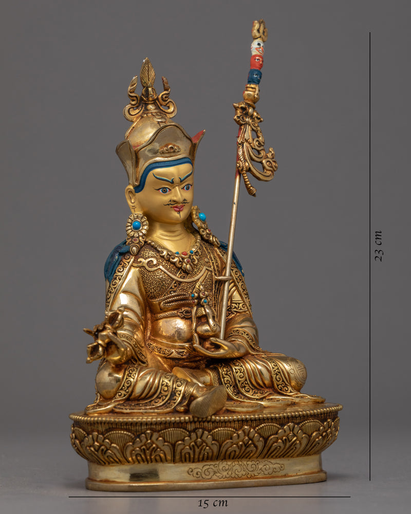 Semi-Wrathful Guru Rinpoche Statue | Hand-Carved Buddhist Deity Sculpture