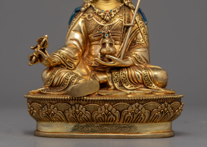 Semi-Wrathful Guru Rinpoche Statue | Hand-Carved Buddhist Deity Sculpture