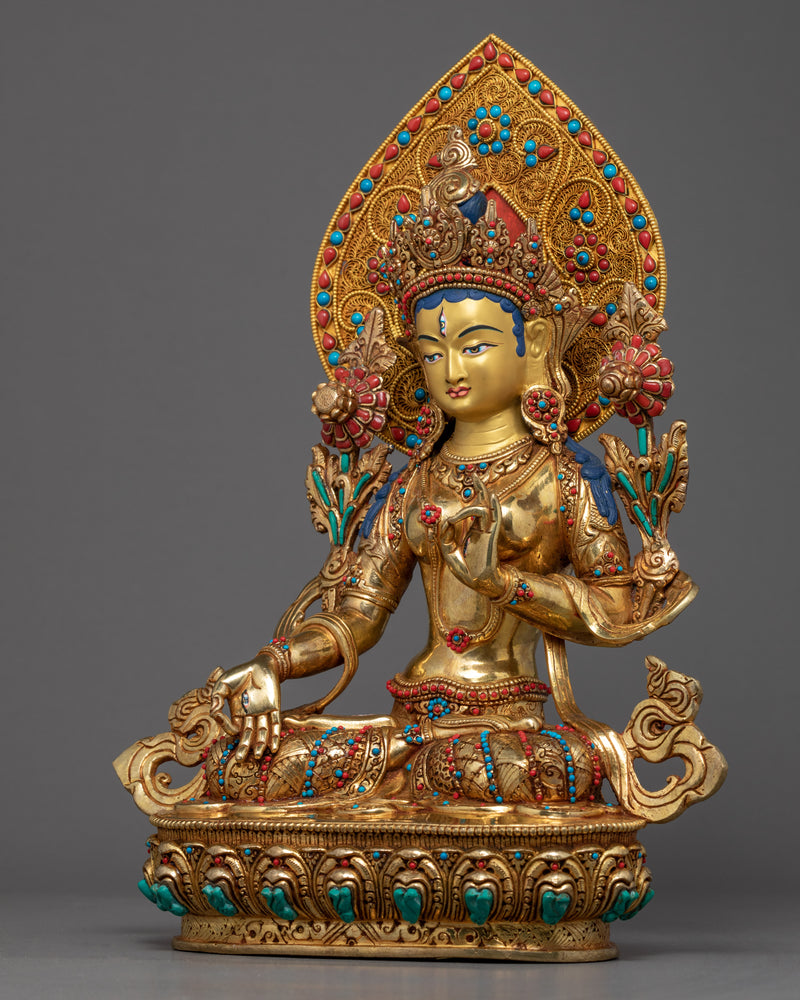 White Tara Art Statue | Female Buddha of Compassion