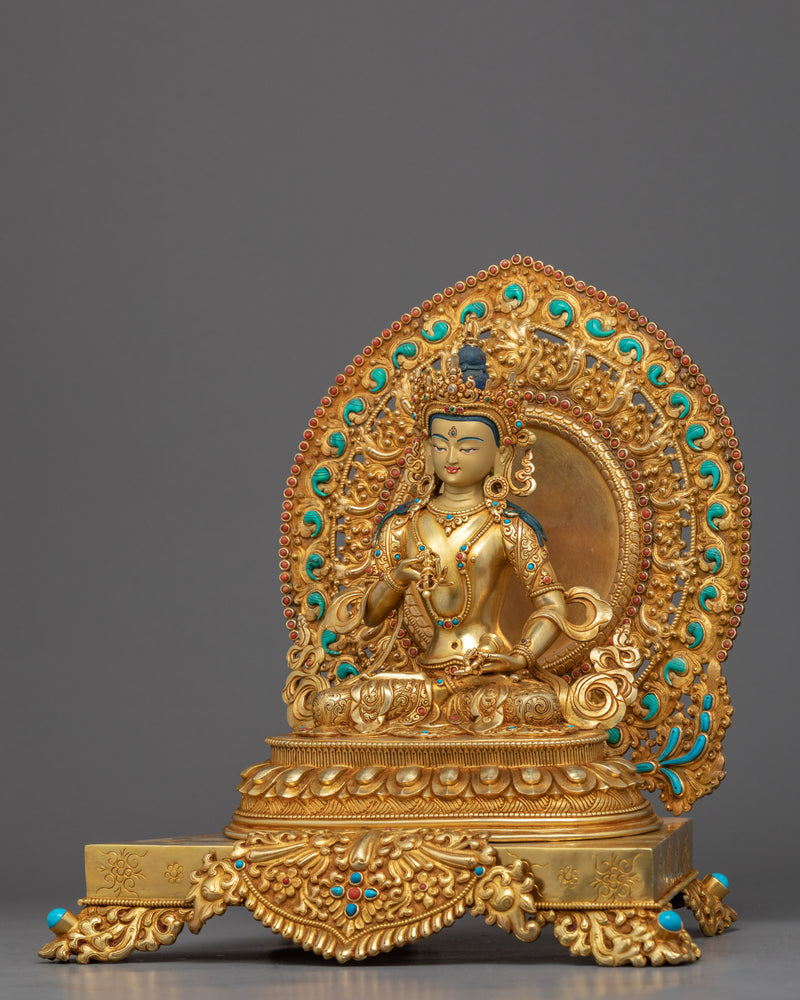 Vajrasattva Sculpture Nepal | Gold Gilded Traditional Art