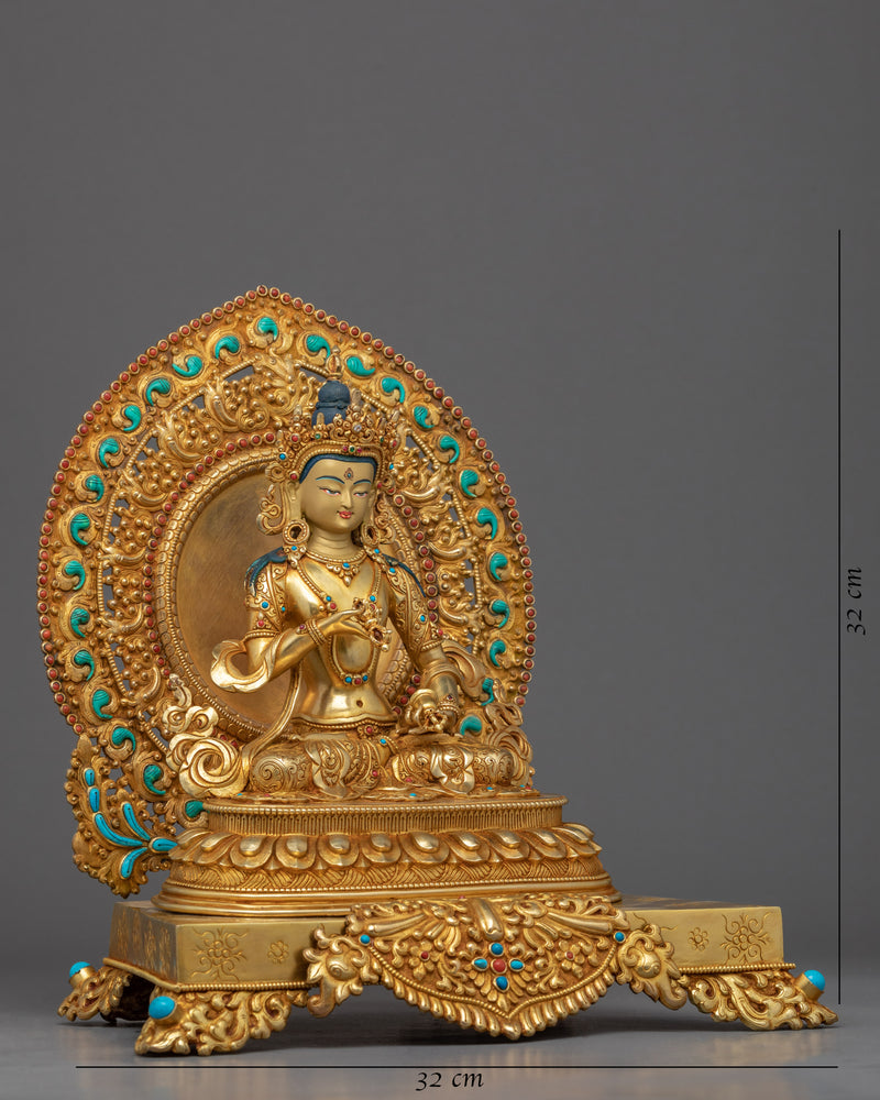 Vajrasattva Sculpture Nepal | Gold Gilded Traditional Art