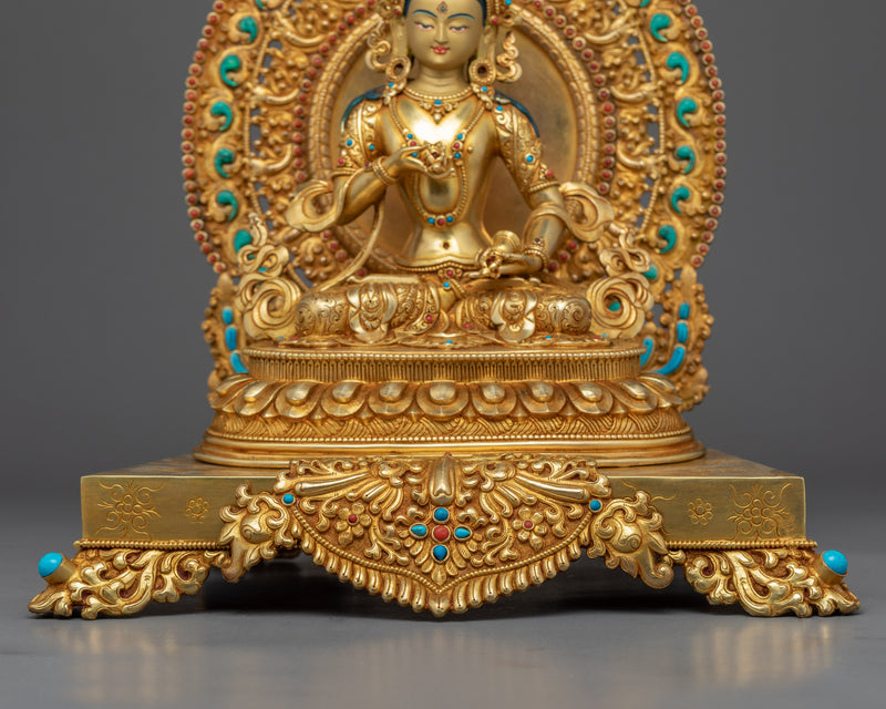 Vajrasattva Sculpture Nepal | Gold Gilded Traditional Art