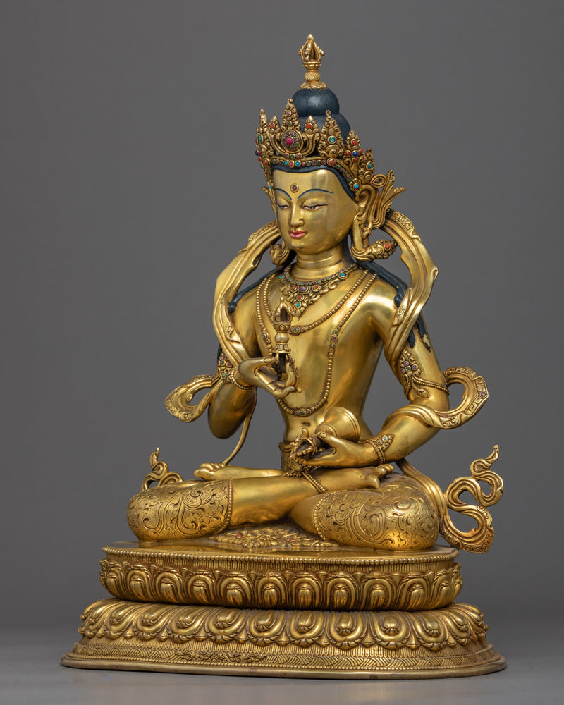 Vajrasattva Yidam Statue | Gold Gilded | Traditional Vajrasattva Art