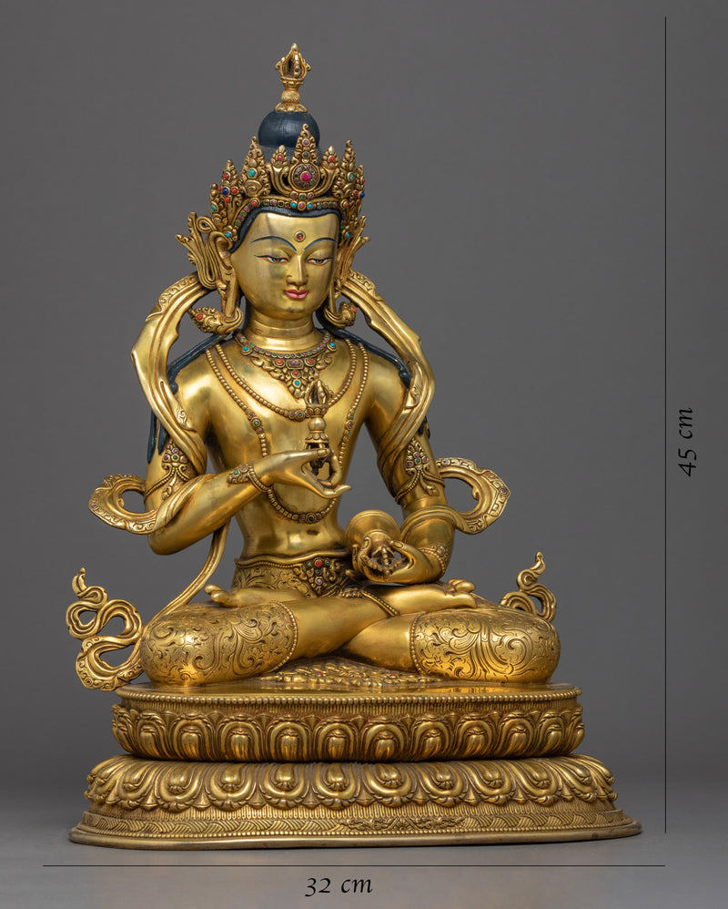 Vajrasattva Yidam Statue | Gold Gilded | Traditional Vajrasattva Art