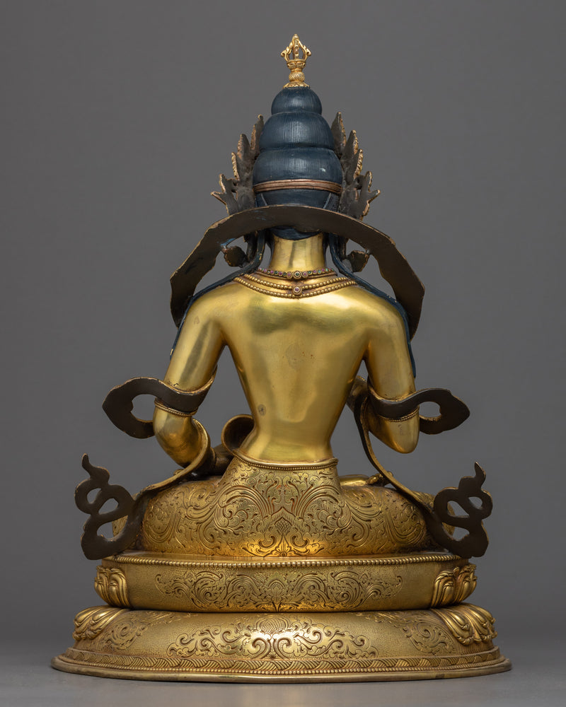 Vajrasattva Yidam Statue | Gold Gilded | Traditional Vajrasattva Art