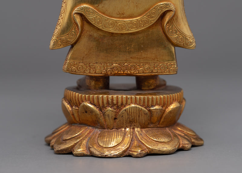 Standing Shakyamuni Buddha Statue | Gold Glided Traditional Art