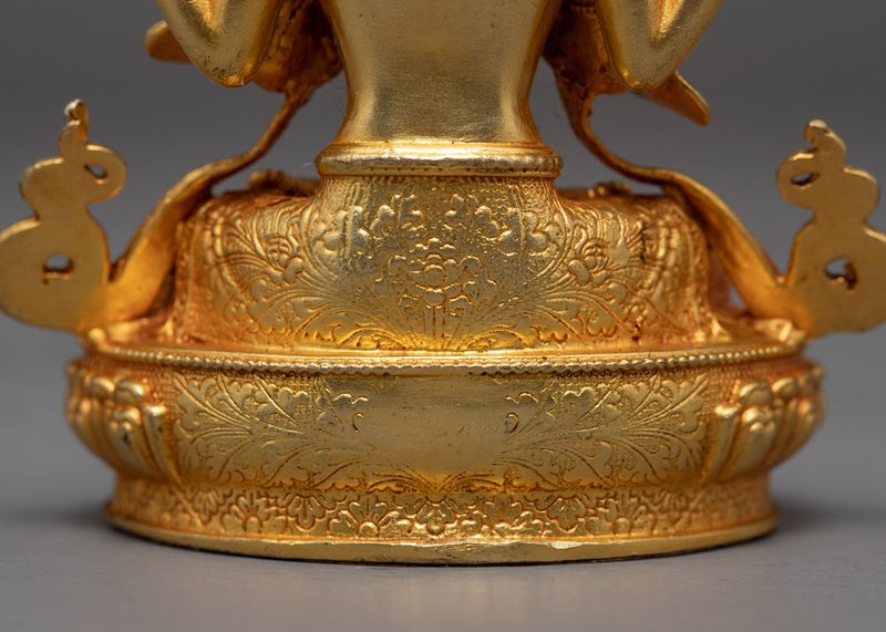 Chenrezig Avalokiteshvara Statue | Gold Gilded Compassion Deity