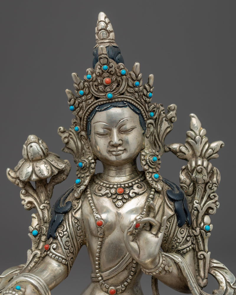 Buddha Art Green Tara Sculpture | Himalayan Mother Tara Art