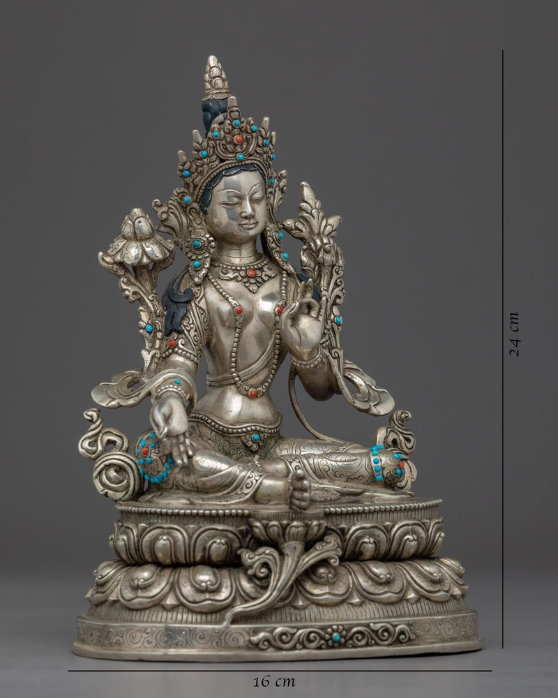 Buddha Art Green Tara Sculpture | Himalayan Mother Tara Art