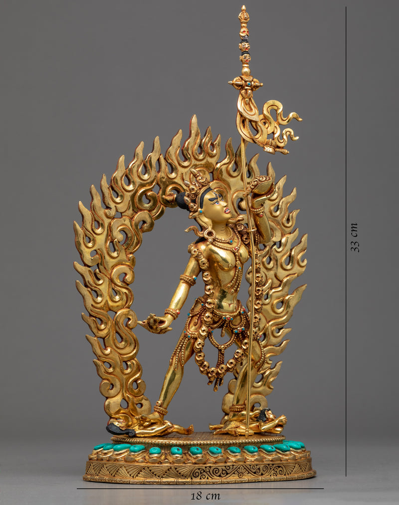 Goddess Vajrayogini Statue | Gold Plated Himalayan Art