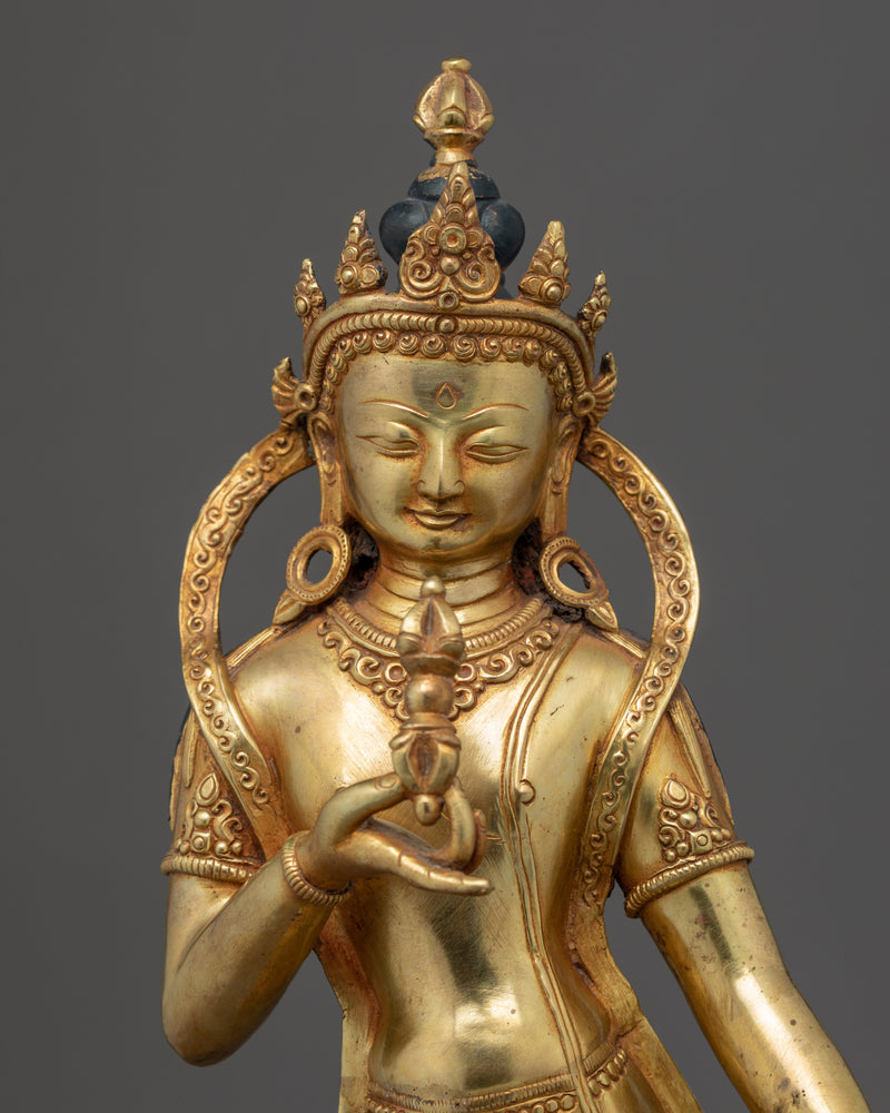 Vajrasattva Practice Statue | Gold Plated Himalayan Art