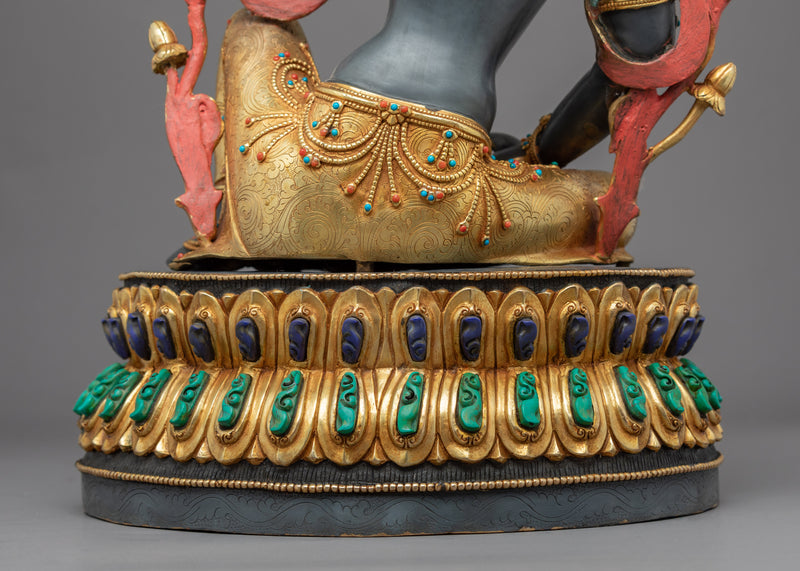 Rare Chenrezig Statue | Gold Gilded Compassionate Deity Art