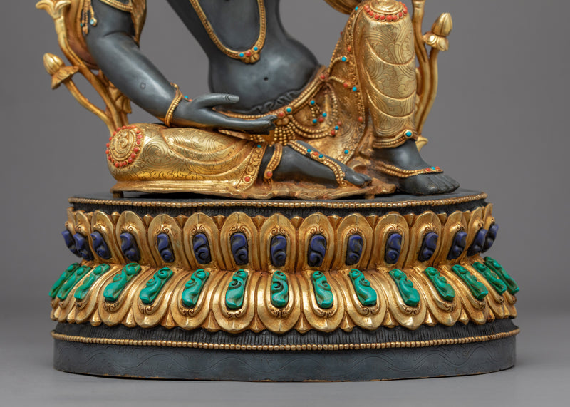 Rare Chenrezig Statue | Gold Gilded Compassionate Deity Art