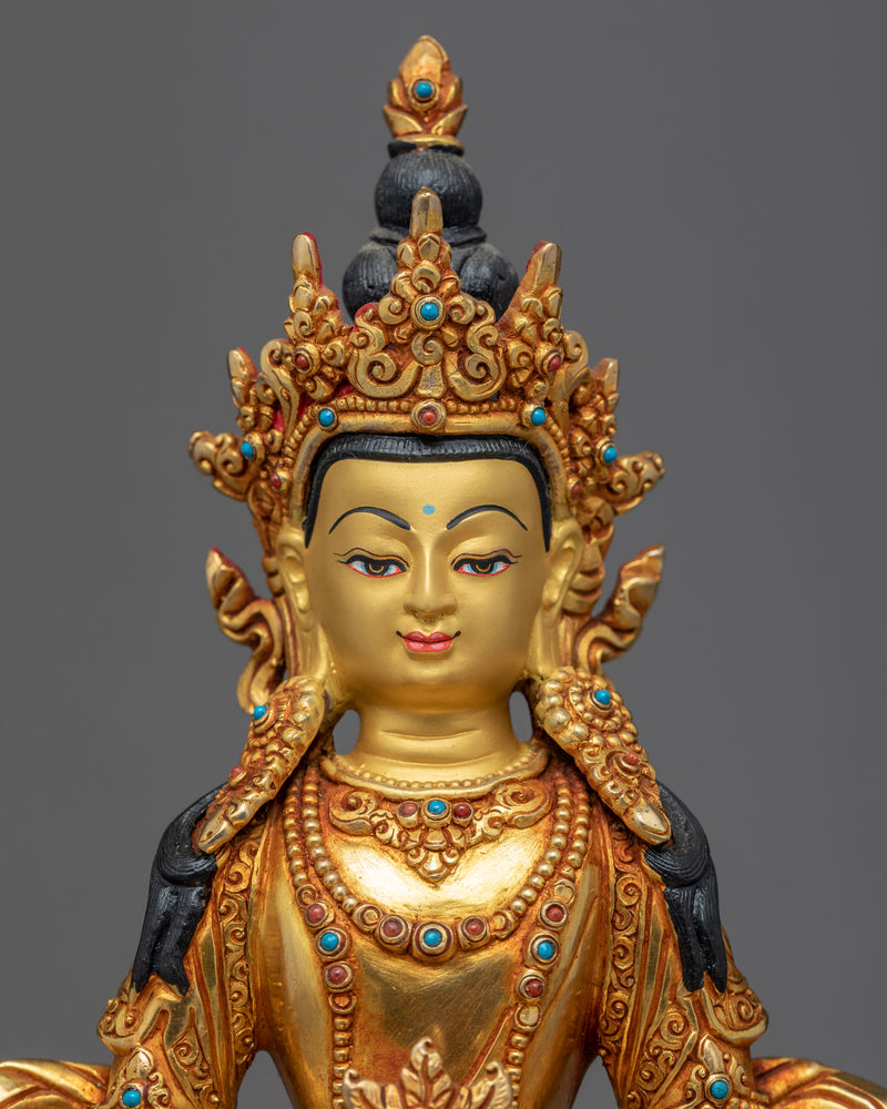 Long Life Buddha Statue | Amitayus Deity Traditional Hand Carved Art