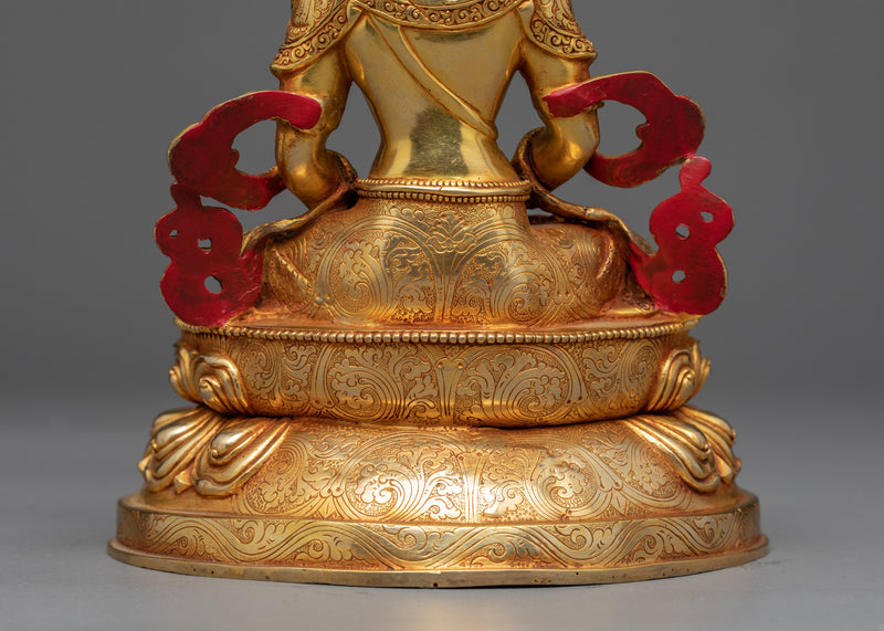 Long Life Buddha Statue | Amitayus Deity Traditional Hand Carved Art