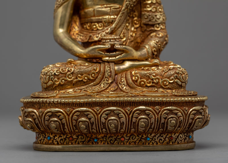 Amitabha Buddha Gold Statue | Traditional Sacred Himalayan Art