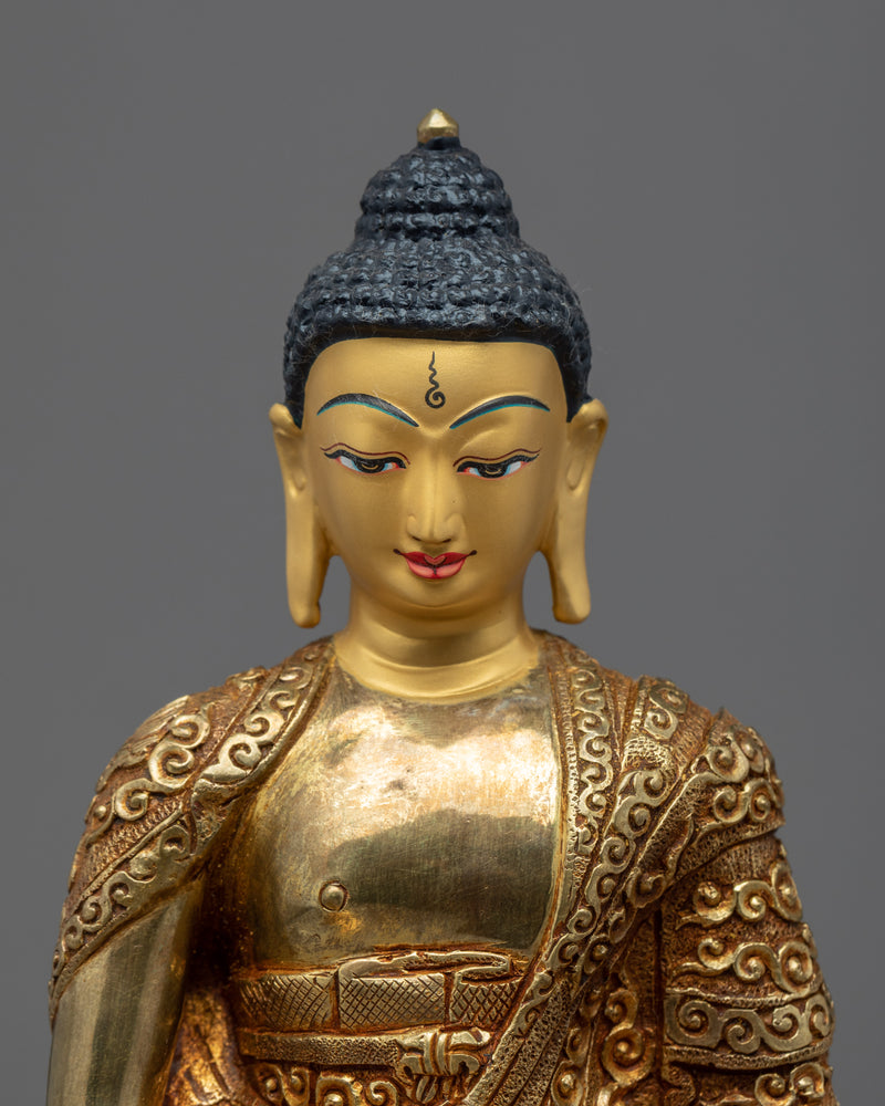 Amitabha Buddha Gold Statue | Traditional Sacred Himalayan Art