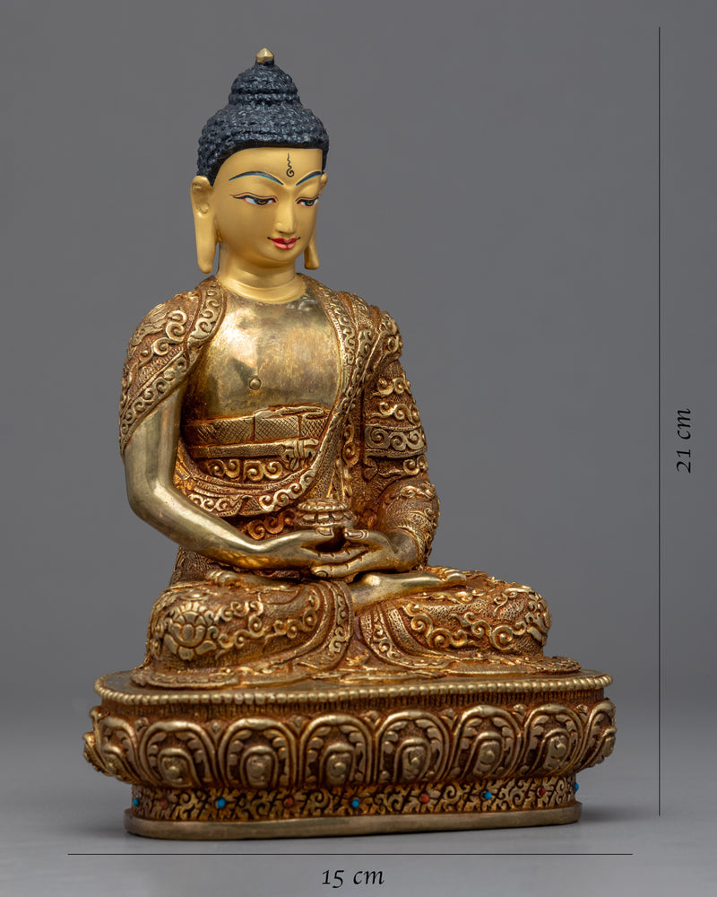 Amitabha Buddha Gold Statue | Traditional Sacred Himalayan Art