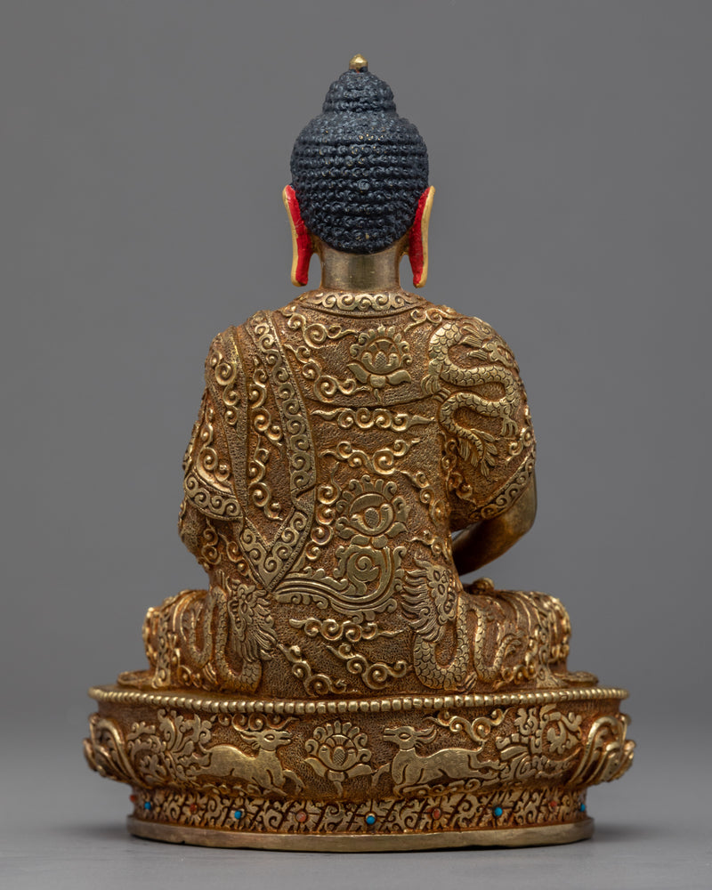 Amitabha Buddha Gold Statue | Traditional Sacred Himalayan Art