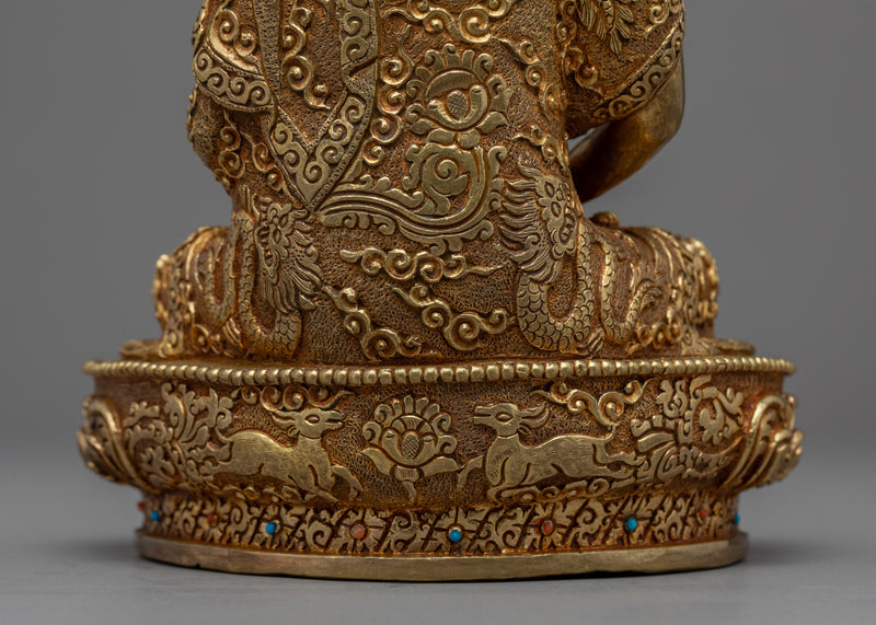 Amitabha Buddha Gold Statue | Traditional Sacred Himalayan Art