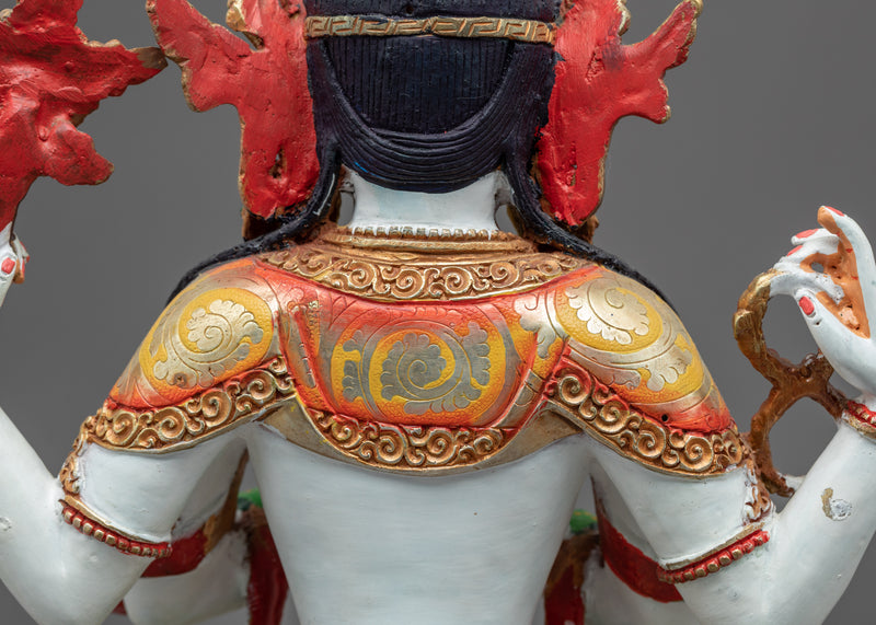 4 Arm Chenrezig Himalayan Statue | Hand-Carved Himalayan Art