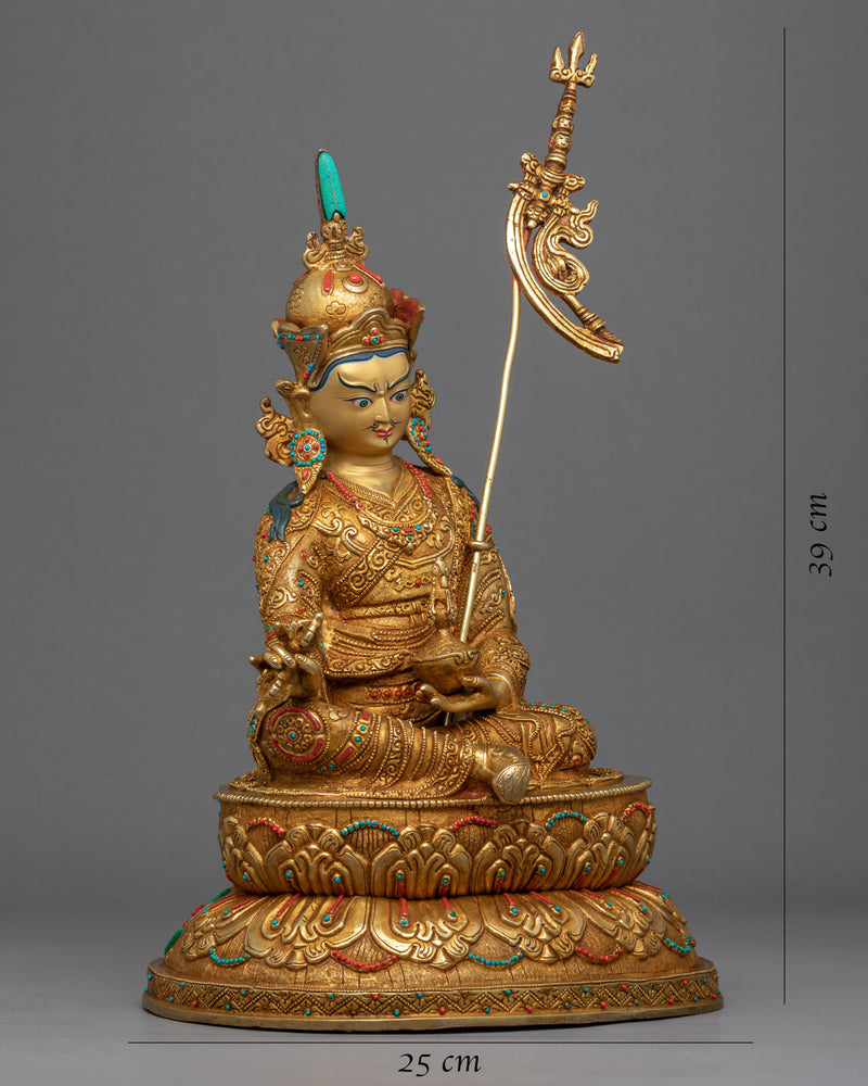 Semi-Wrathful Padmasambhava Sculpture | Tibetan Precious Guru Statue