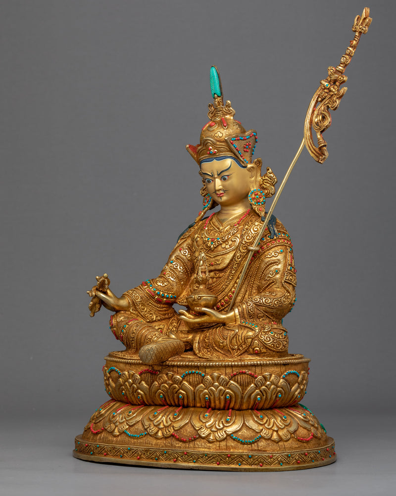 Semi-Wrathful Padmasambhava Sculpture | Tibetan Precious Guru Statue