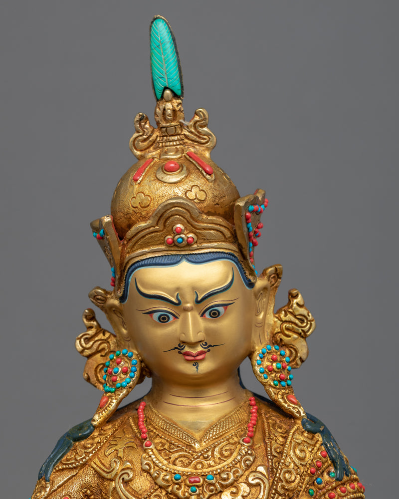 Semi-Wrathful Padmasambhava Sculpture | Tibetan Precious Guru Statue