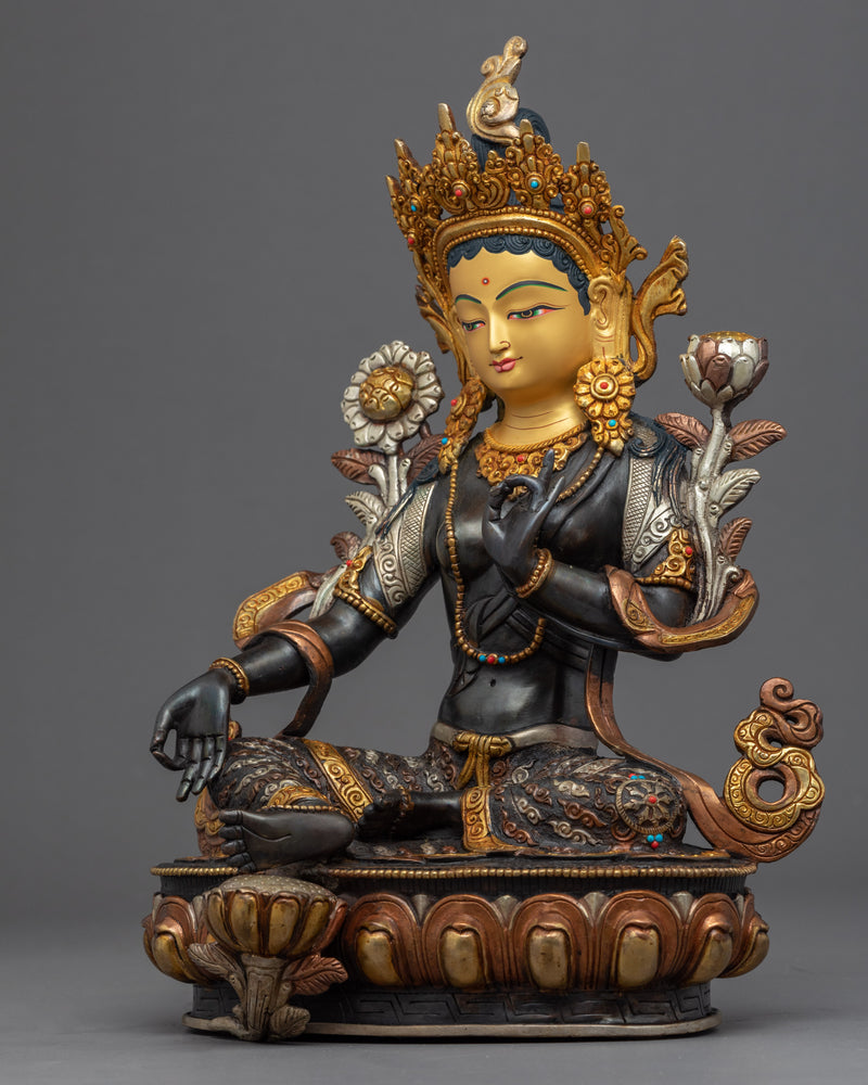 Green Tara Nepal Sculpture | Himalayan Buddhist Artwork