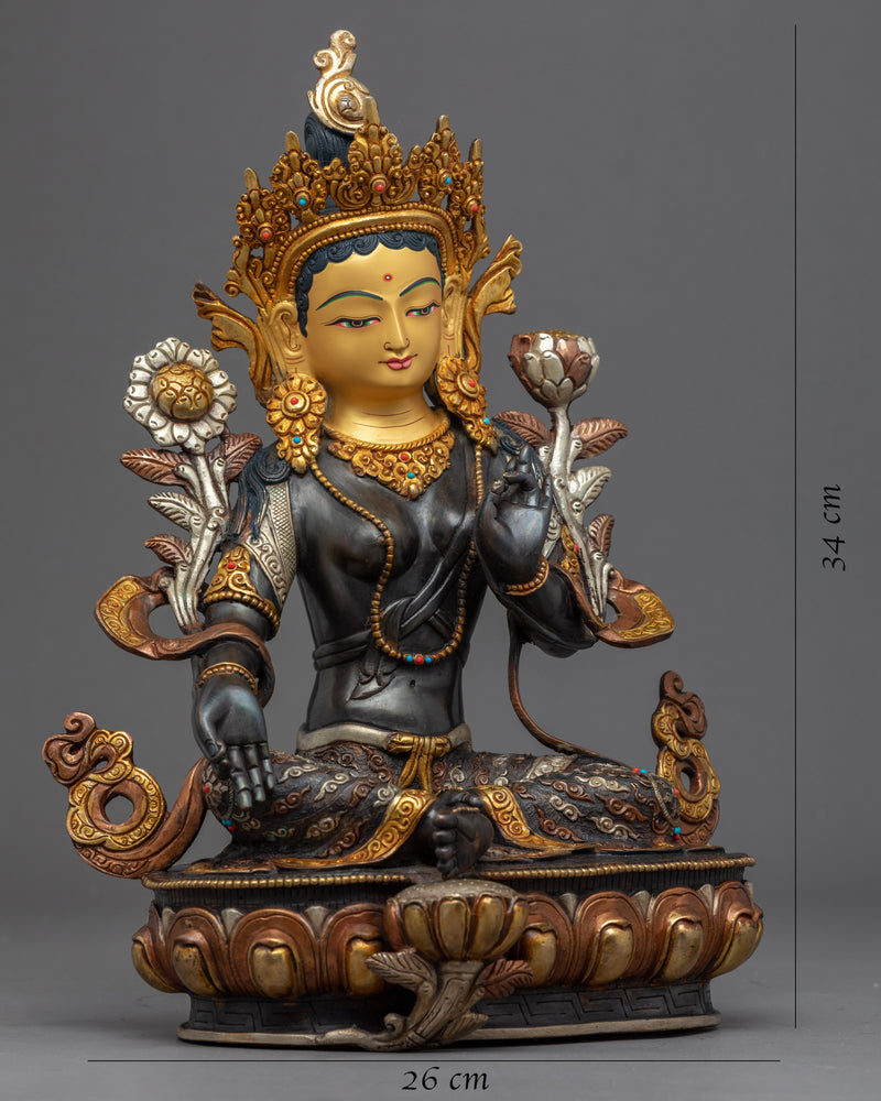 Green Tara Nepal Sculpture | Himalayan Buddhist Artwork