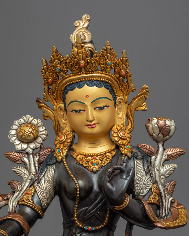 Green Tara Nepal Sculpture | Himalayan Buddhist Artwork