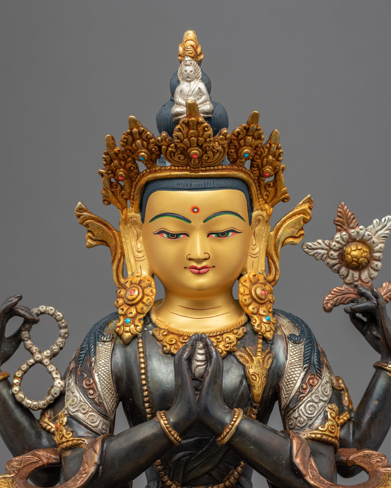 The Bodhisattva Avalokiteshvara Statue | Hand Carved Himalayan Art