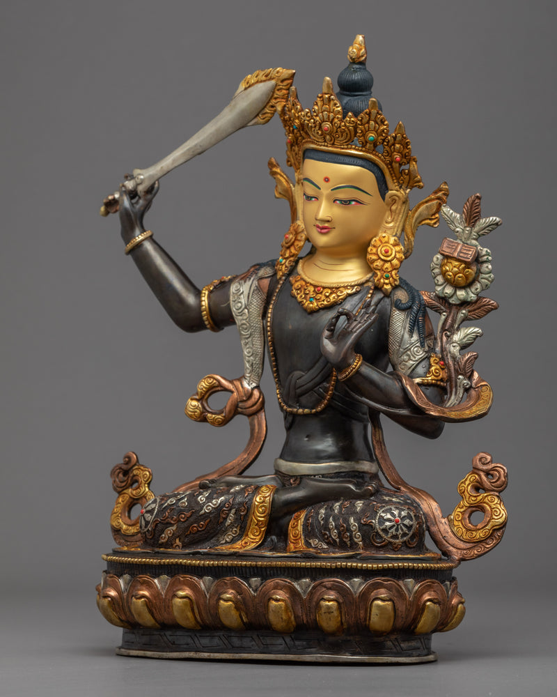 Manjushri Flaming Sword Sculpture | Himalayan Art | Manjushree Statue