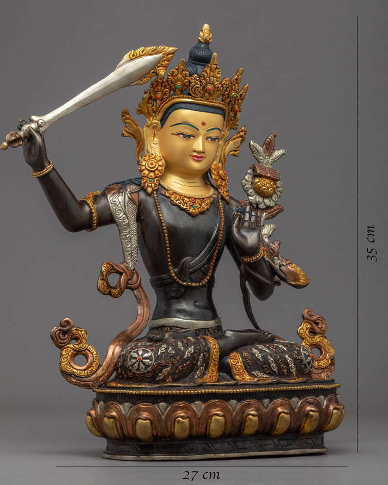 Manjushri Flaming Sword Sculpture | Himalayan Art | Manjushree Statue