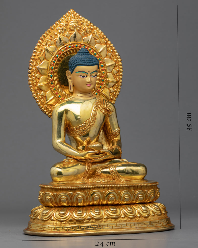 Namo Amitabha Buddha Art Sculpture | 24k Gold Gilded