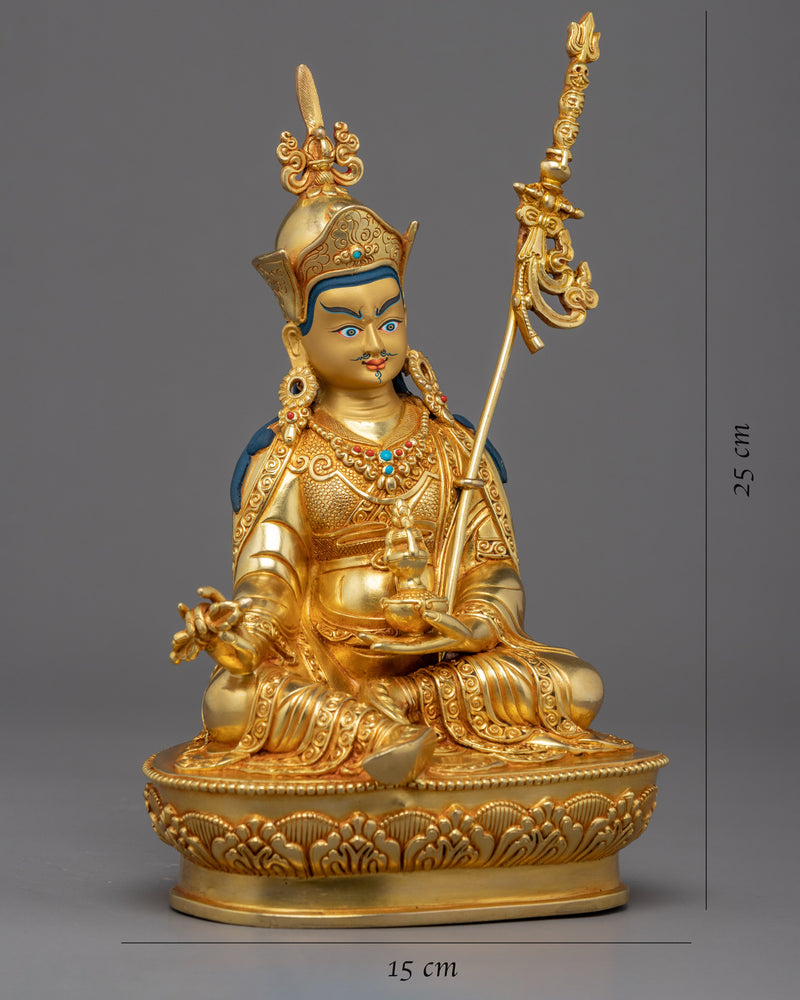 Guru Padmasambhava Second Buddha Sculpture | Gold Gilded | Himalayan Art