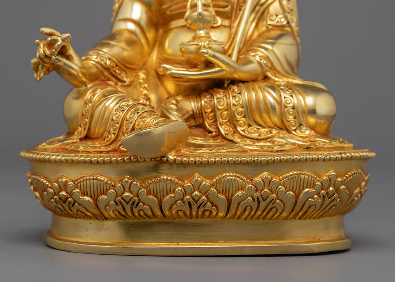 Guru Padmasambhava Second Buddha Sculpture | Gold Gilded | Himalayan Art