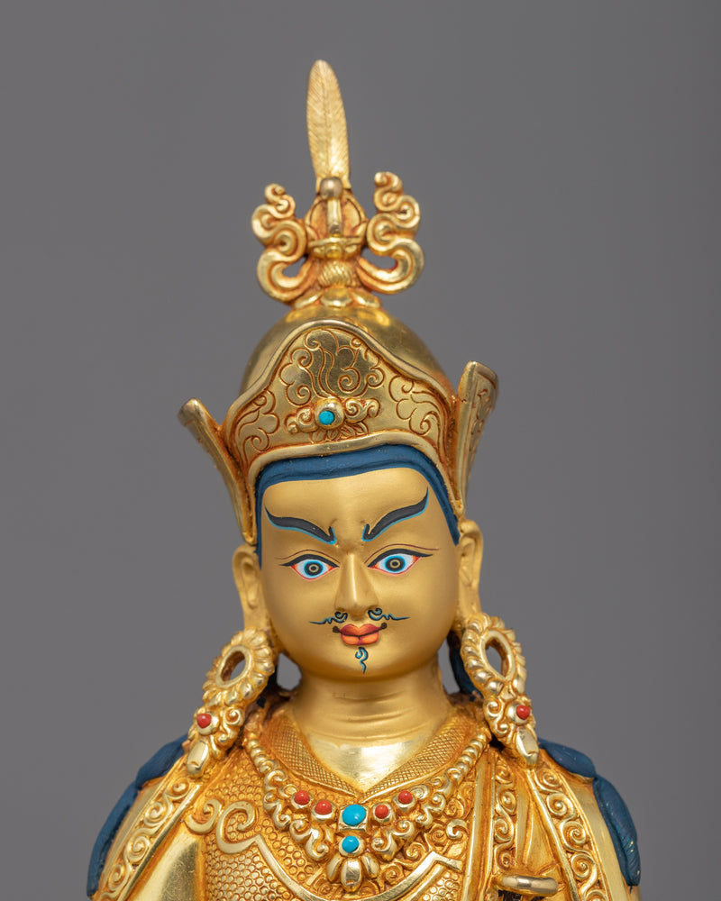 Guru Padmasambhava Second Buddha Sculpture | Gold Gilded | Himalayan Art