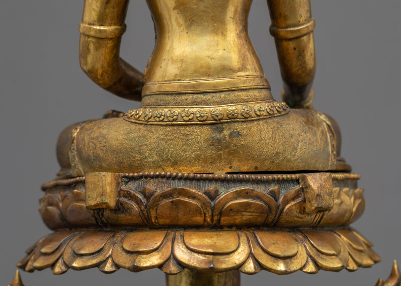 Crowned Shakyamuni Buddha Sculpture | Hand-Carved Statue