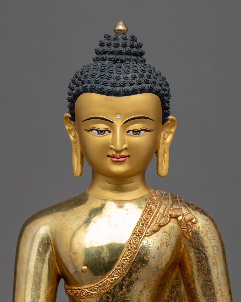 Tibetan Shakyamuni Buddha Sculpture | Hand-Carved Fine Art