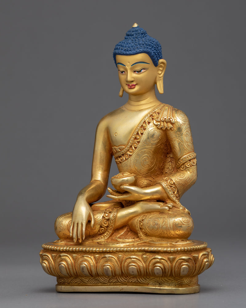 Small Buddha Shakyamuni Statue | Gold Gilded Sculpture